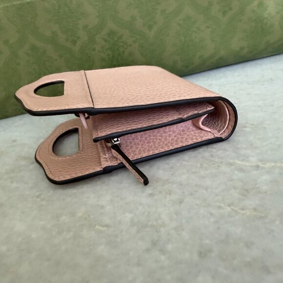 Gucci Double GG 701074 Leather Perfect Pink Shoulder Chain Wallet Bag - Picture 11 of 15